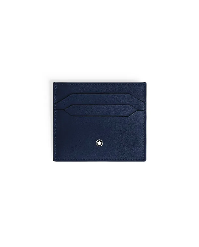 Porte-cartes Montblanc Meisterstück 6 poches en cuir bleu et noir Porte-cartes Montblanc Meisterstück 6 poches en cuir bleu et noir