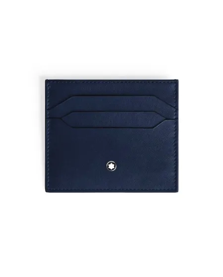 Porte-cartes Montblanc Meisterstück 6 poches en cuir bleu et noir