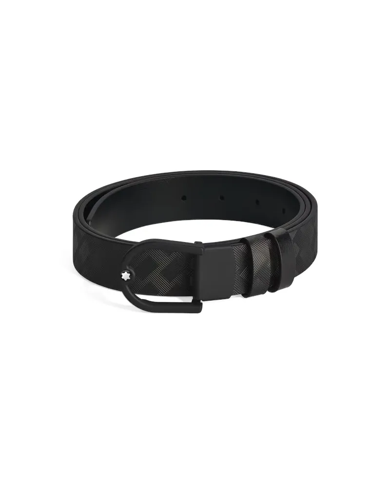 Ceinture Montblanc Extreme 3.0 en cuir noir à motif fer à cheval avec revêtement PVD caoutchouté de 30 mm Ceinture Montblanc Extreme 3.0 en cuir noir à motif fer à cheval avec revêtement PVD caoutchouté de 30 mm