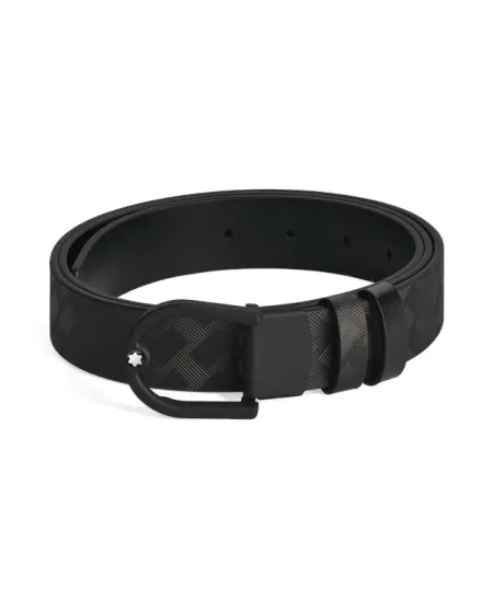 Cintura Montblanc Extreme 3.0 in Pelle Nera a Ferro di Cavallo Gommata Pvd 30 mm