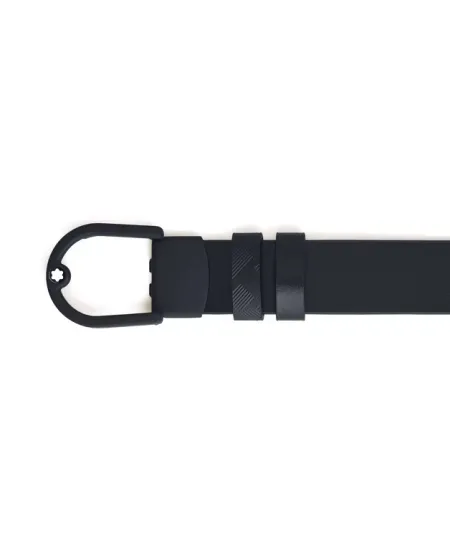 Montblanc Extreme 3.0 Black Horseshoe Leather Belt with Rubberized PVD 30 mm