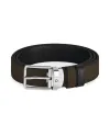 Cintura Montblanc in Pelle Vellutata Marrone/Nera con Fibbia Everyday 30 mm