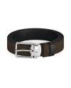 Montblanc Brown/Black Velvet Leather Belt with Everyday Buckle 30 mm