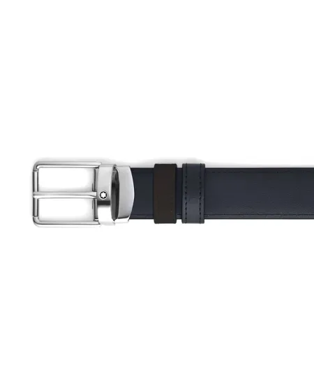Ceinture Montblanc en cuir velours marron/noir avec boucle Everyday 30 mm