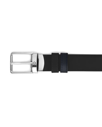 Ceinture Montblanc en cuir velours marron/noir avec boucle Everyday 30 mm