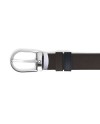 Montblanc Reversible Leather Belt Brown Suede/Black Smooth with Horseshoe Buckle 30 mm