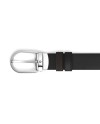 Ceinture réversible Montblanc en cuir suédé marron/noir lisse avec boucle fer à cheval 30 mm