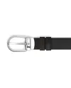 Ceinture réversible Montblanc en cuir suédé marron/noir lisse avec boucle fer à cheval 30 mm