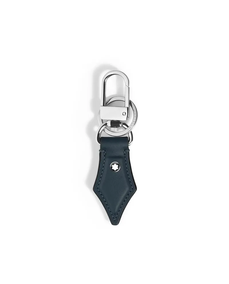 Portachiavi Montblanc a Forma di Pennino in Pelle Velvet Blue