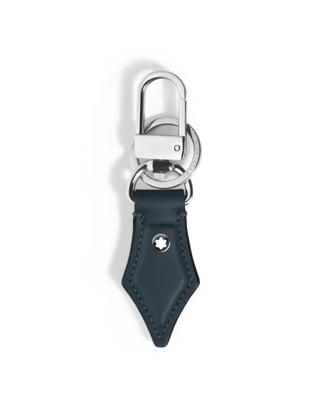 Porte-clés Montblanc en forme de stylo, en cuir bleu velours