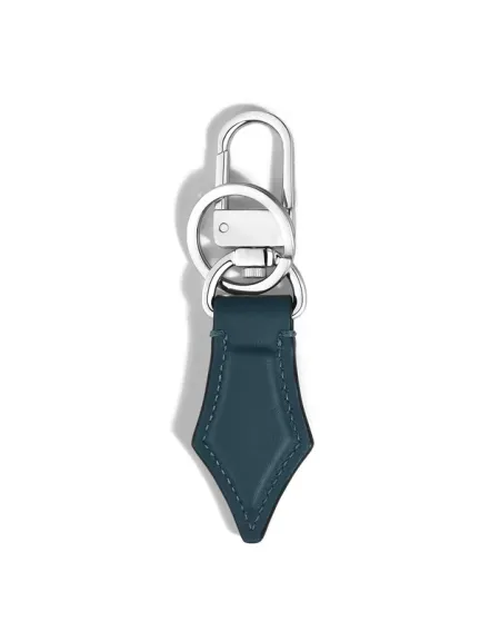 Porte-clés Montblanc en forme de stylo, en cuir bleu velours