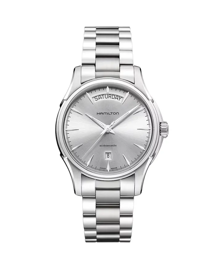 Orologio Hamilton Jazzmaster Day Date Auto con Quadrante Argento e Cinturino in Acciaio
