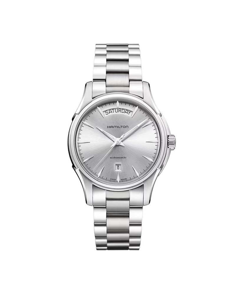 Orologio Hamilton Jazzmaster Day Date Auto con Quadrante Argento e Cinturino in Acciaio