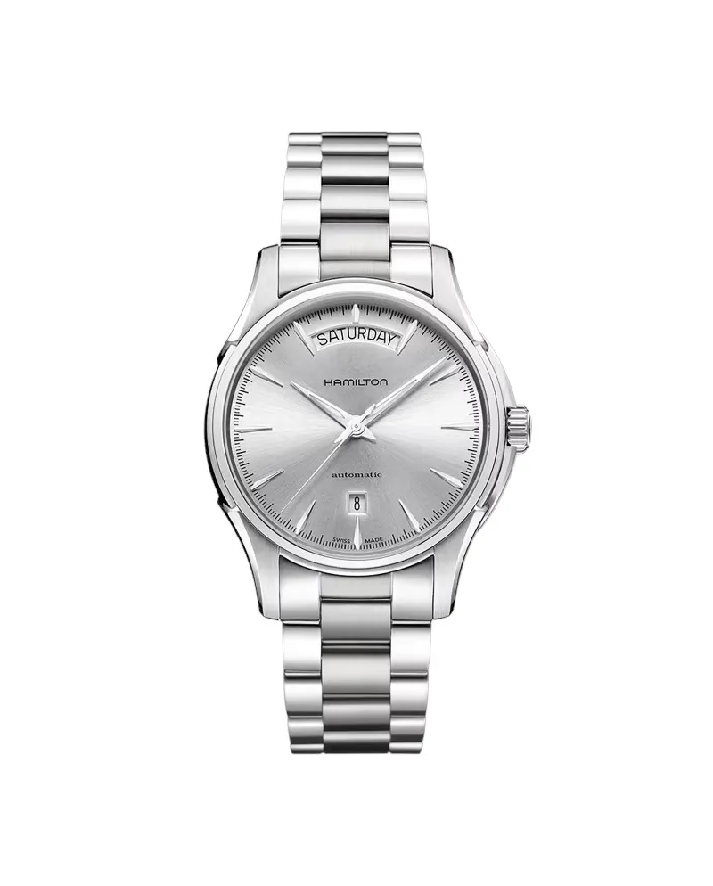 Orologio Hamilton Jazzmaster Day Date Auto con Quadrante Argento e Cinturino in Acciaio