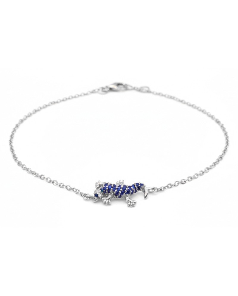 Casella Gioielli Geco Bracelet in White Gold with Sapphires and Diamonds
