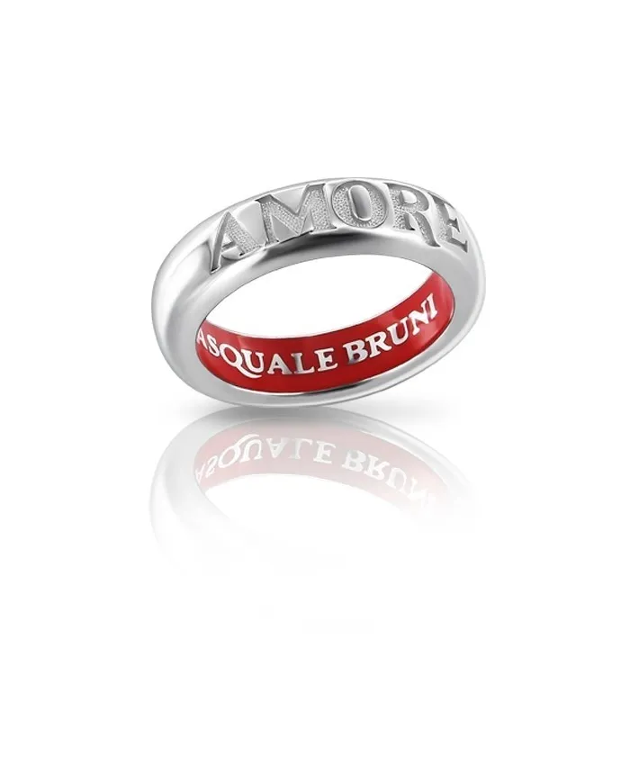 Pasquale Bruni Amore ring in white gold and red enamel