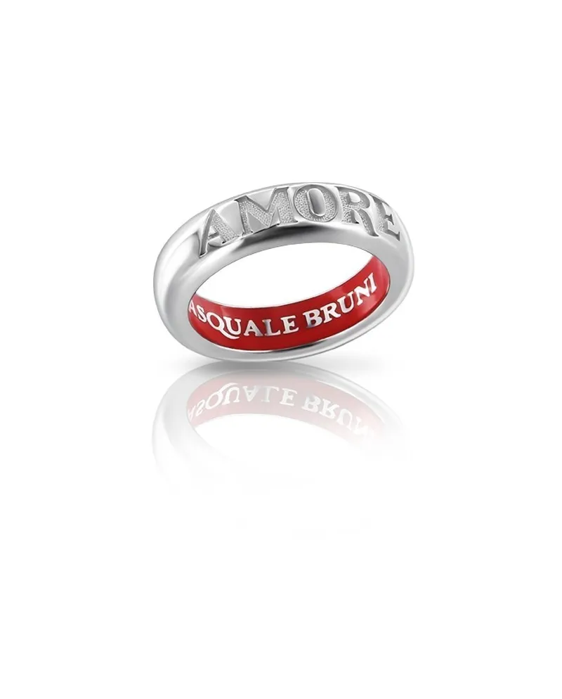 Anello Pasquale Bruni Amore in oro bianco e smalto rosso