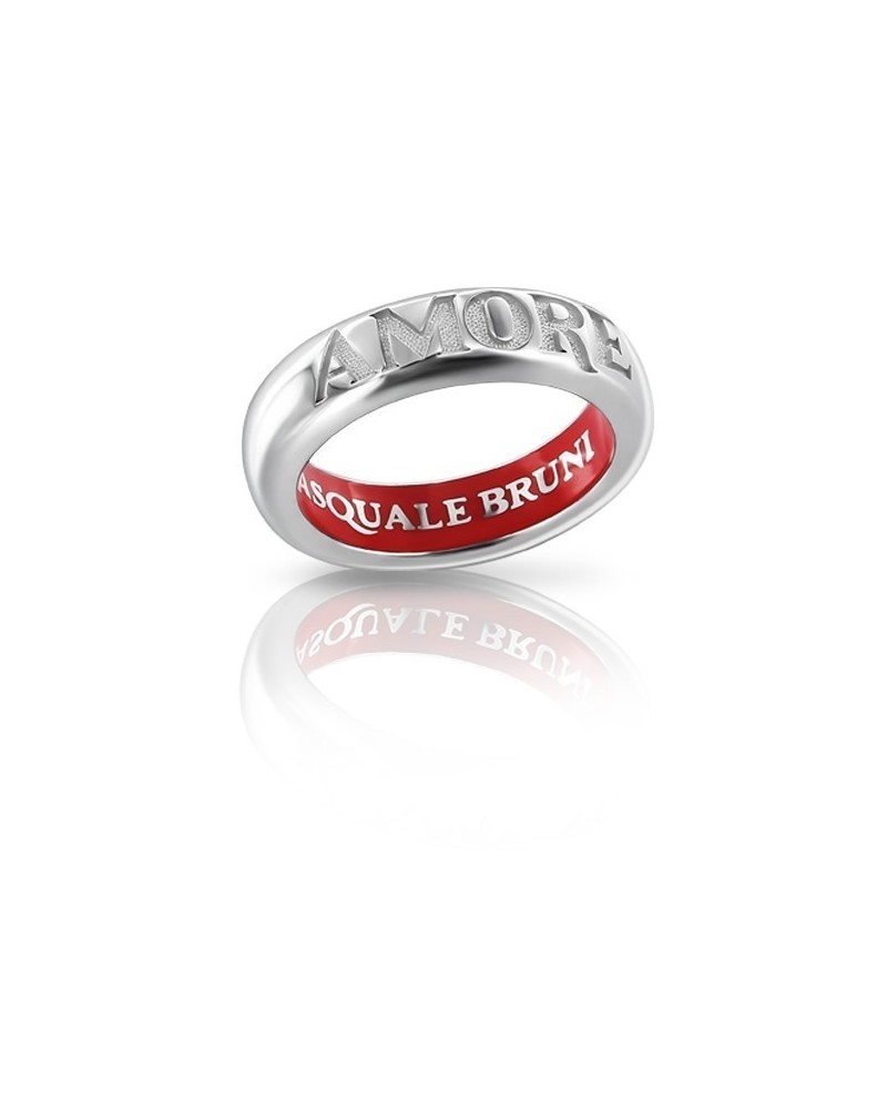 Pasquale Bruni Amore ring in white gold and red enamel