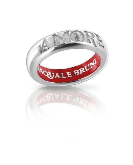 Anello Pasquale Bruni Amore in oro bianco e smalto rosso