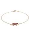 Bracciale Casella Gioielli Geco in Oro Rosa con Rubini e Diamanti