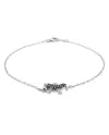Bracelet Casella Gioielli Geco en or blanc avec diamants noirs et blancs