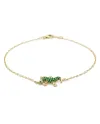 Casella Gioielli Geco Bracelet in Yellow Gold with Emeralds and White Diamonds