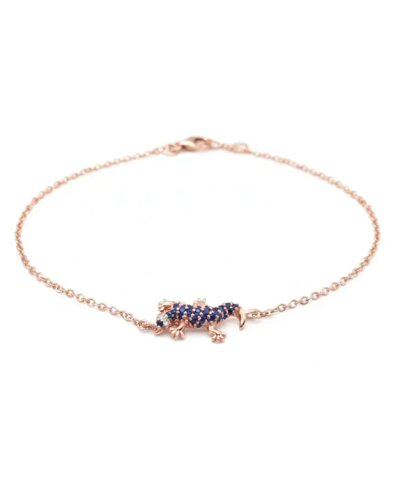 Casella Gioielli Geco Bracelet in Rose Gold with Sapphires and Diamonds