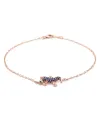 Bracciale Casella Gioielli Geco in Oro Rosa con Zaffiri e Diamanti