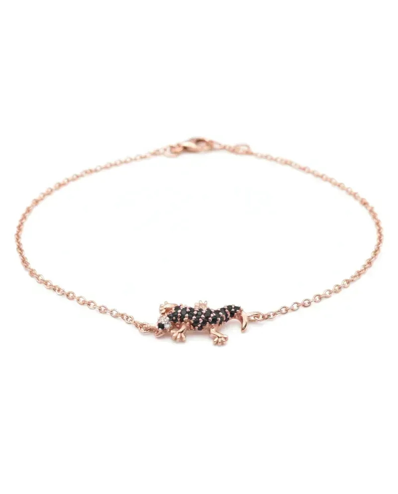 Casella Gioielli Geco Bracelet in Rose Gold with Black and White Diamonds