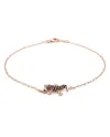 Bracciale Casella Gioielli Geco in Oro Rosa con Diamanti Neri e Bianchi
