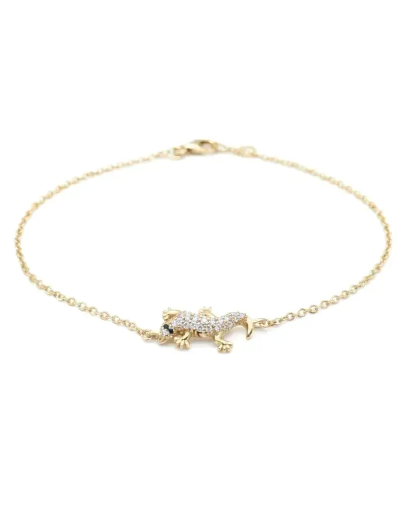 Bracelet Casella Gioielli Geco en or jaune avec diamants blancs et noirs