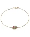 Casella Gioielli Elephant Bracelet in Rose Gold with Rubies and Emeralds