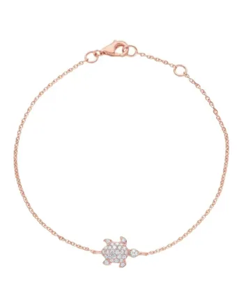 Bracciale Casella Gioielli in Oro Rosa e Tartaruga con Diamanti