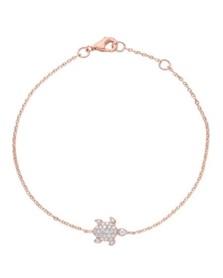 Casella Gioielli Rose Gold and Turtle Bracelet with Diamonds