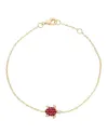 Bracciale Casella Gioielli in Oro Giallo e Tartaruga con Rubini e Diamanti