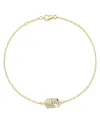 Casella Gioielli Elephant Bracelet in Yellow Gold with White and Black Diamonds
