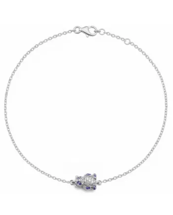 Bracelet Panda Casella Gioielli en or blanc avec diamants et saphirs