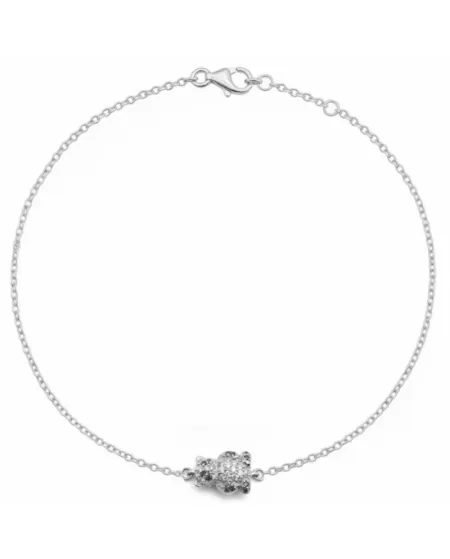 Bracciale Casella Gioielli Panda in Oro Bianco con Diamanti e Neri