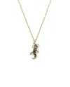 Casella Gioielli Geco Necklace in Yellow Gold with Black and White Diamonds