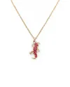 Casella Gioielli Geco Necklace in Rose Gold with Rubies and Diamonds