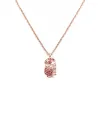 Collana Casella Gioielli Elefante in Oro Rosa con Rubini e Diamanti