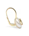 Casella Gioielli "Corona" Drop Earrings in Yellow Gold with Pearls and Diamonds