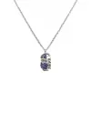 Casella Gioielli Elephant Necklace in White Gold with Sapphires and Black Diamonds