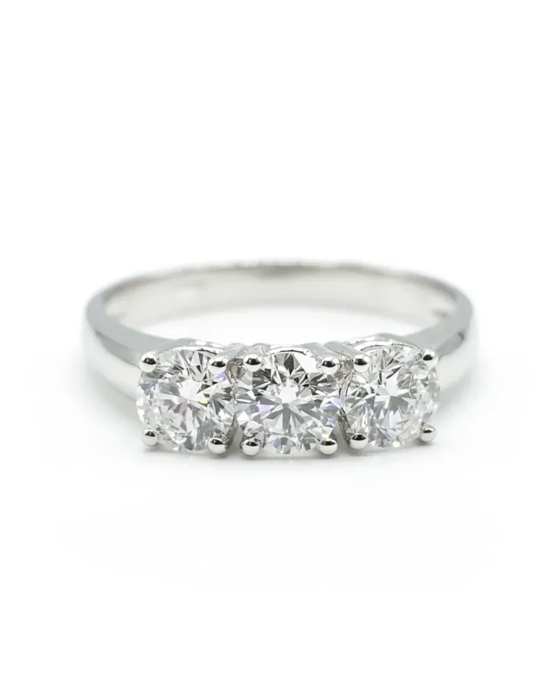 Casella Gioielli Trilogy Ring in White Gold with Diamonds