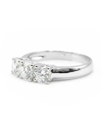 Casella Gioielli Trilogy Ring in White Gold with Diamonds