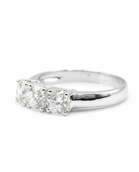 Casella Gioielli Trilogy Ring in White Gold with Diamonds