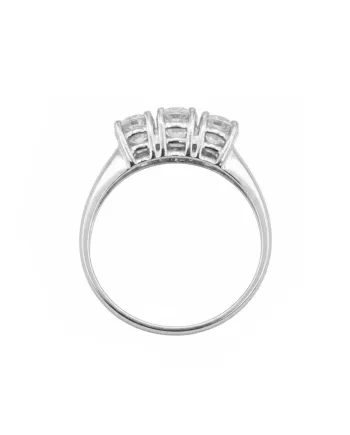 Casella Gioielli Trilogy Ring in White Gold with Diamonds