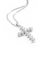 Collier Casella Gioielli en or blanc avec croix en diamants