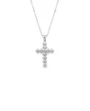 Collana Casella Gioielli in Oro Bianco e Croce con Diamanti
