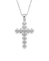 Collier Casella Gioielli en or blanc avec croix en diamants
